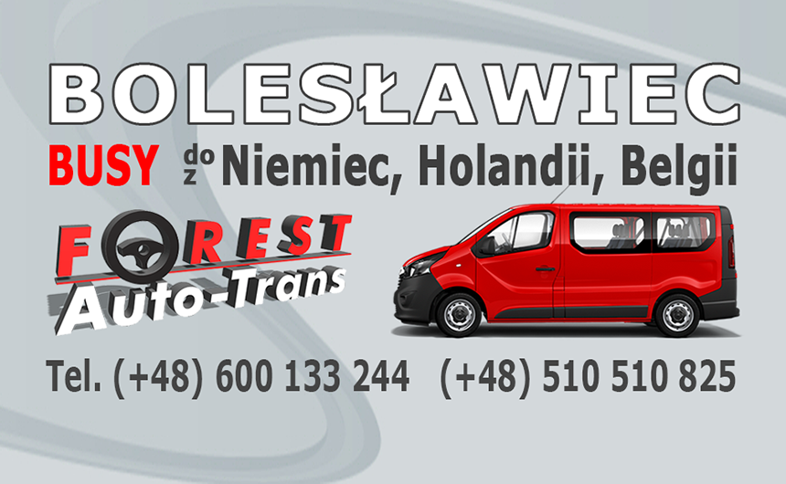 BOLESŁAWIEC - busy do Niemiec, Holandii i Belgii z Bolesławca lub do Bolesławca