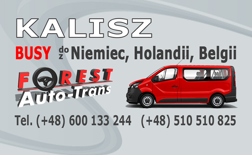 KALISZ - busy do Niemiec, Holandii i Belgii z Kalisza lub do Kalisza